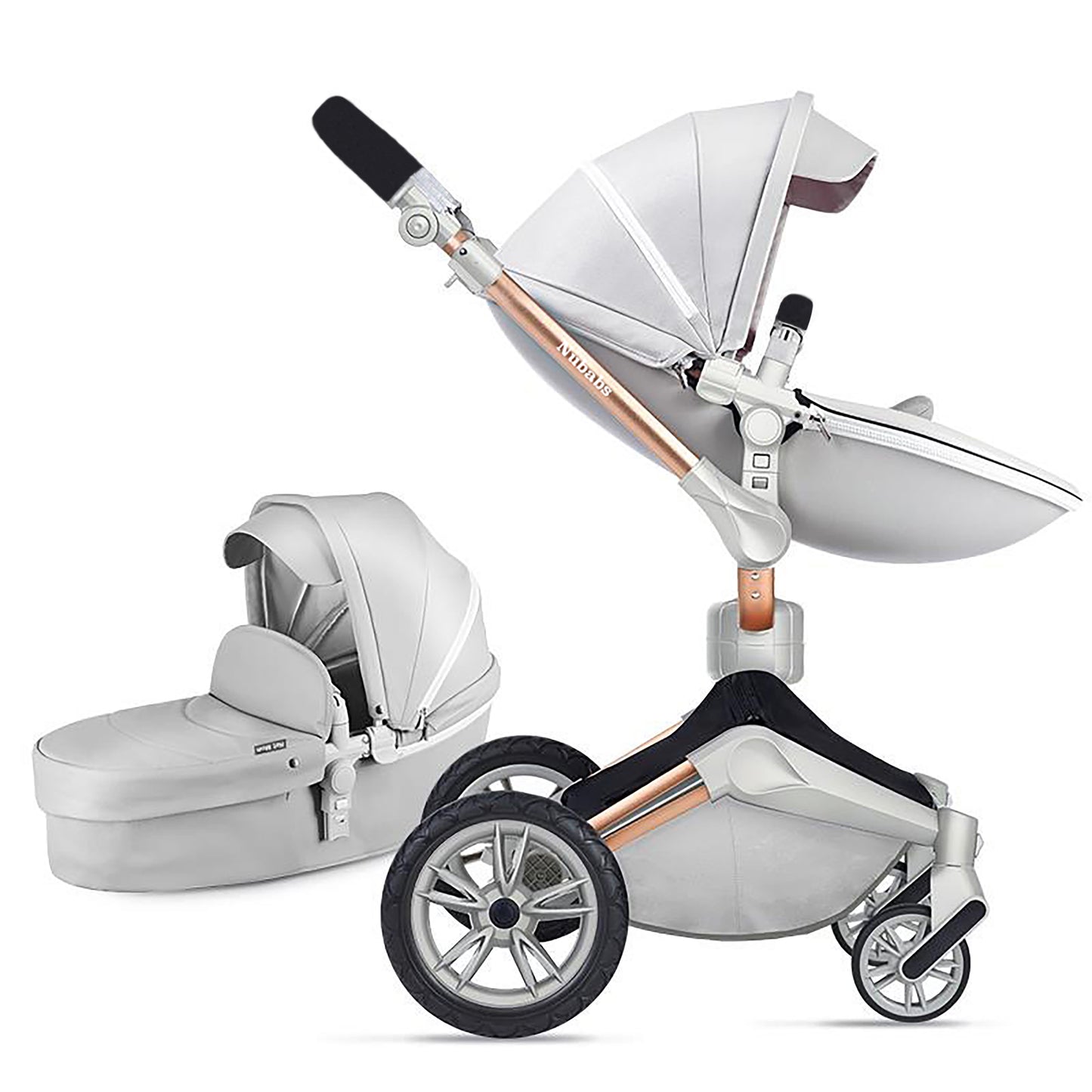 Nubabs Grey 360 Rotating Stroller and Pram