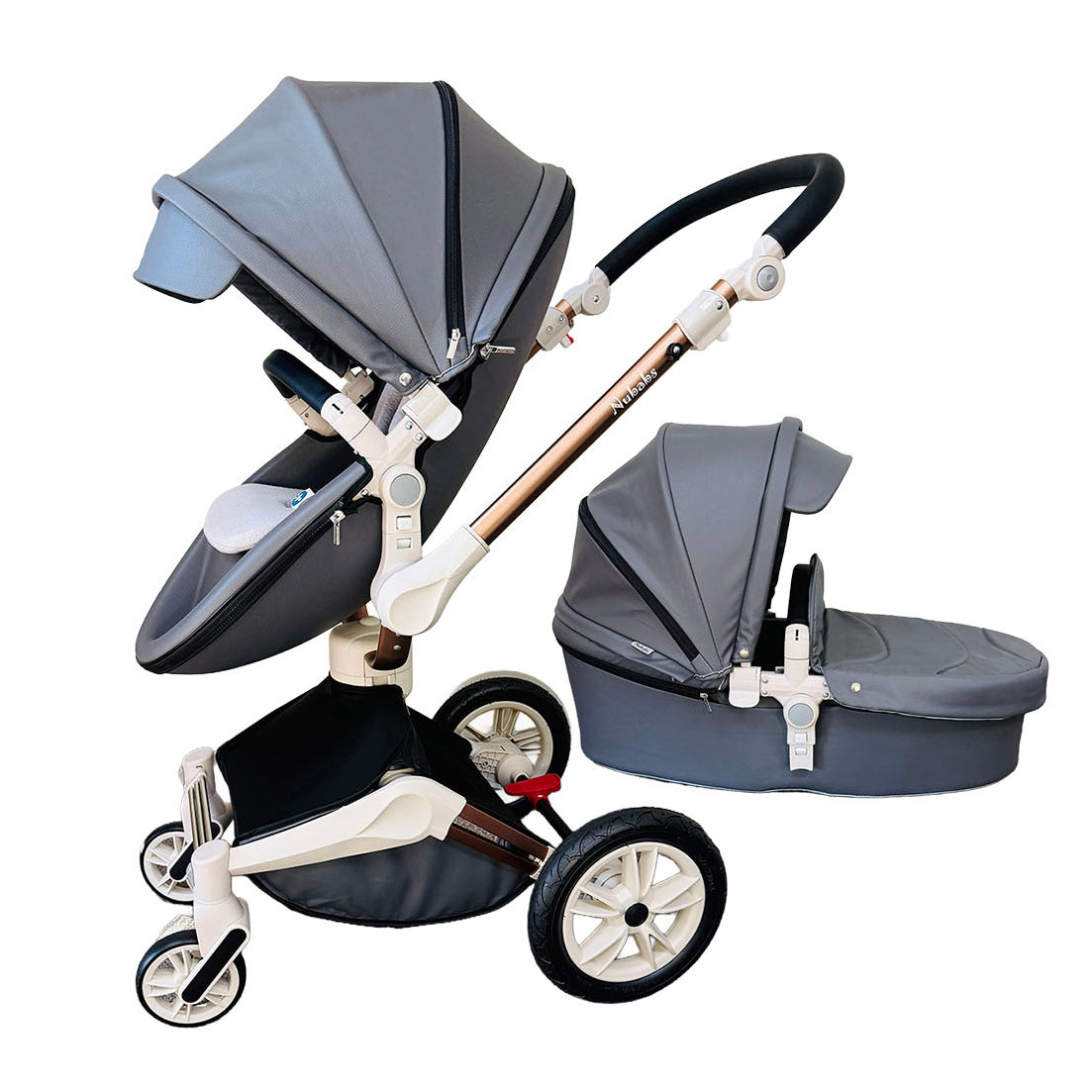 Nubabs Dark Grey 360 Rotating Stroller and Pram