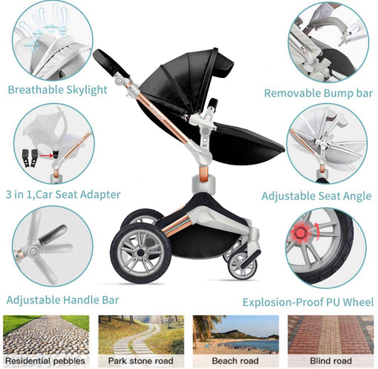 Nubabs Black 360 Degree Stroller & Pram